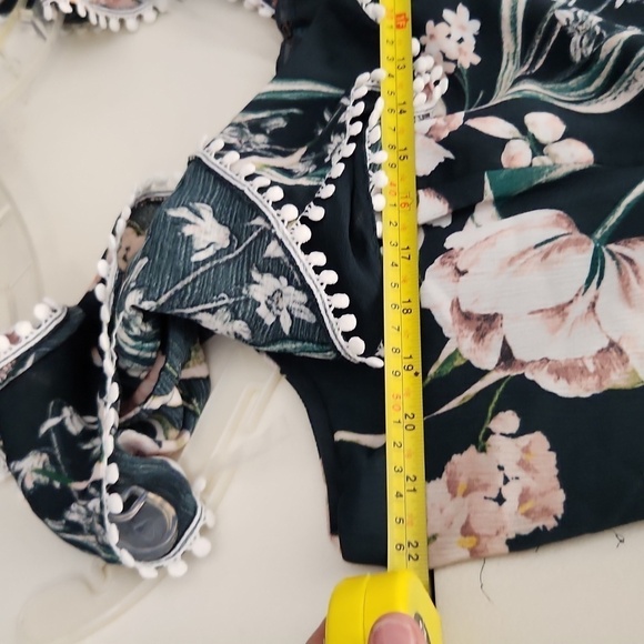 City Chic Jumpsuit Floral Womens Size 20 L Green Pink Flowers - Picture 12 of 13